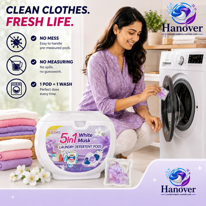 5-in-1 White Musk Laundry Detergent Pods (80PCS)